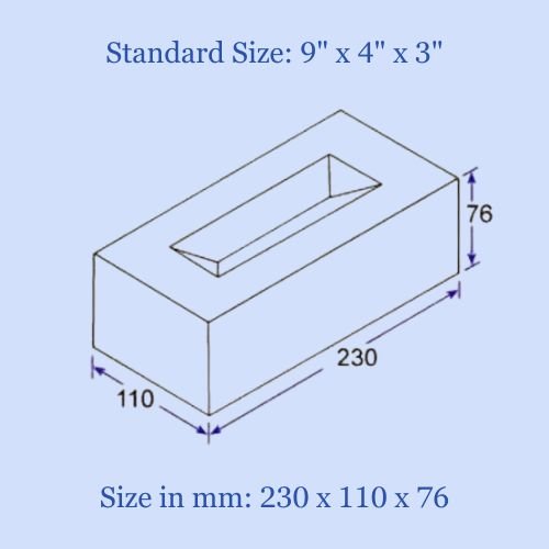 Standard size brick (9 x 4 x 3)