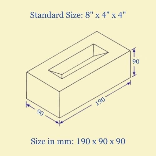 Standard size brick (8 x 4 x 4)